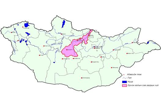 План управления под-бассейном рек Орхон/Селенга (Монголия)